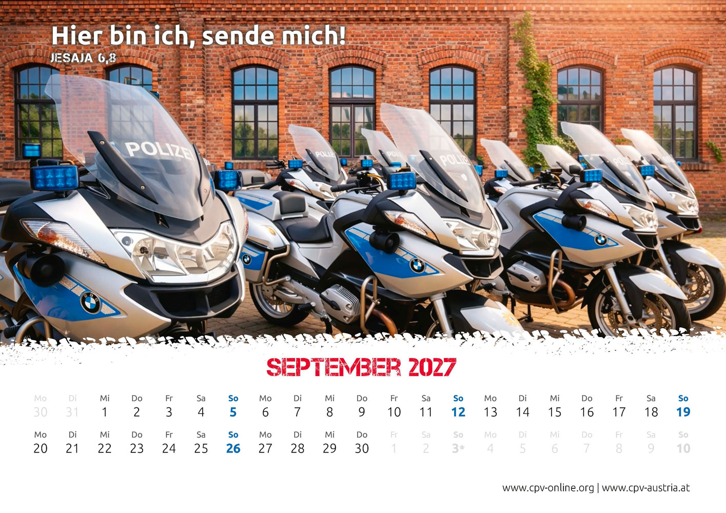 Mit Gott bei der Polizei 2027 - Wandkalender