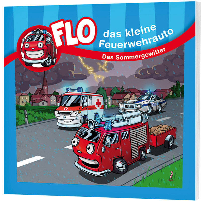 Flo, das kleine Feuerwehrauto - Mini-Buch "Das Sommergewitter"