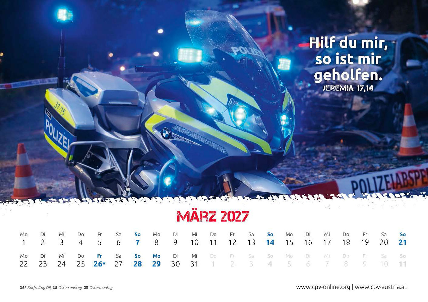 Mit Gott bei der Polizei 2027 - Wandkalender