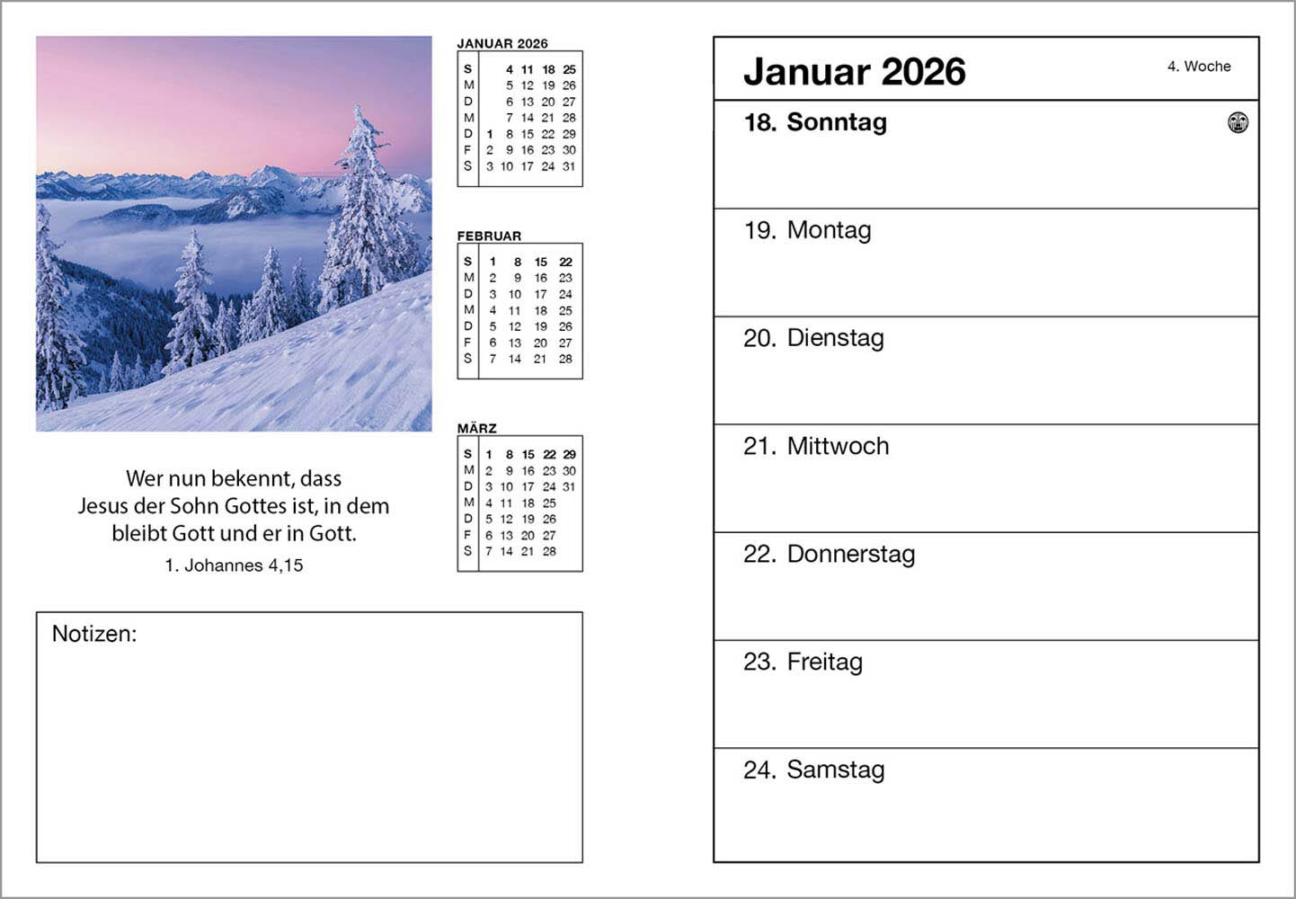 Farbfoto-Agenda 2026