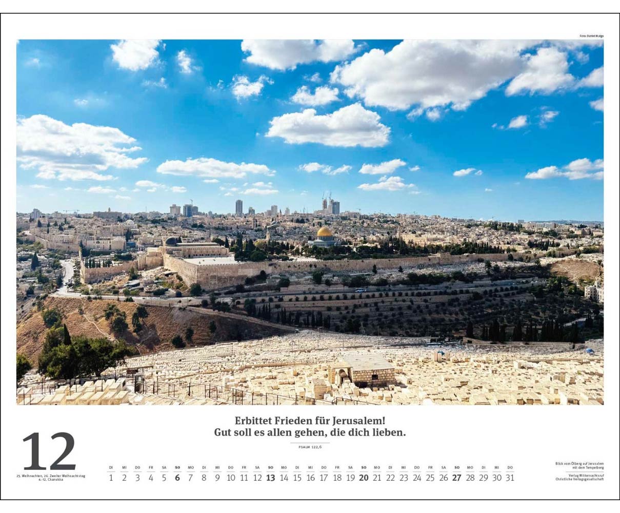 Israel 2026 - Wandkalender (Weiß) Israel 2026 - Wandkalender (Weiß)
