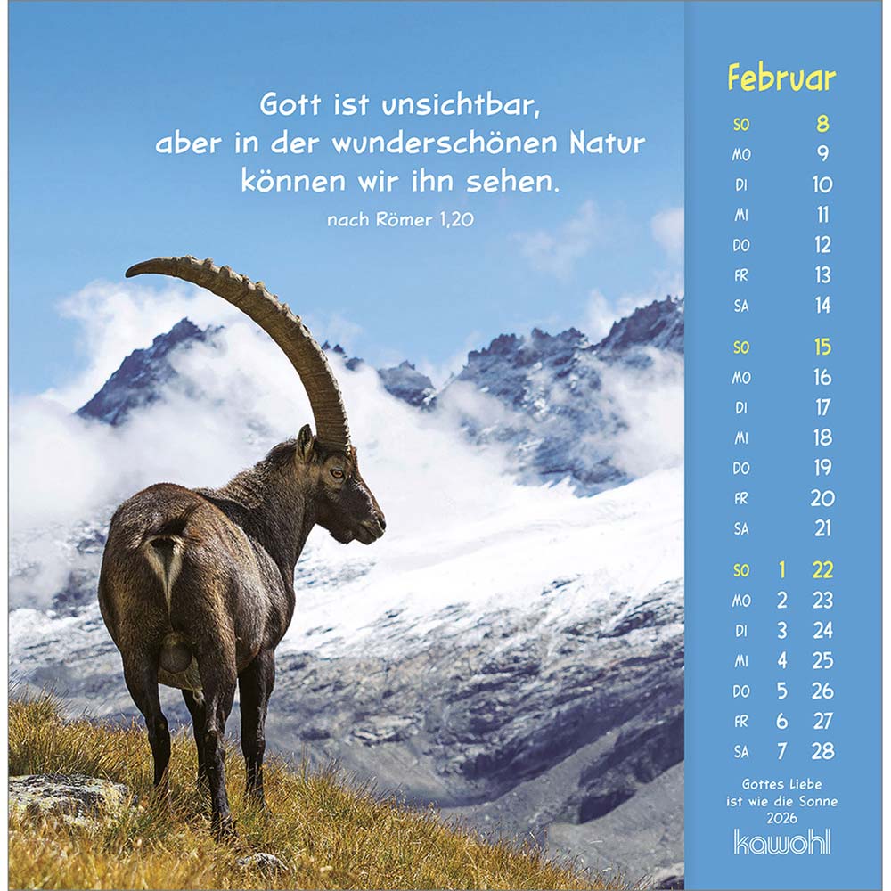 Gottes Liebe ist wie die Sonne 2026 - Postkartenkalender