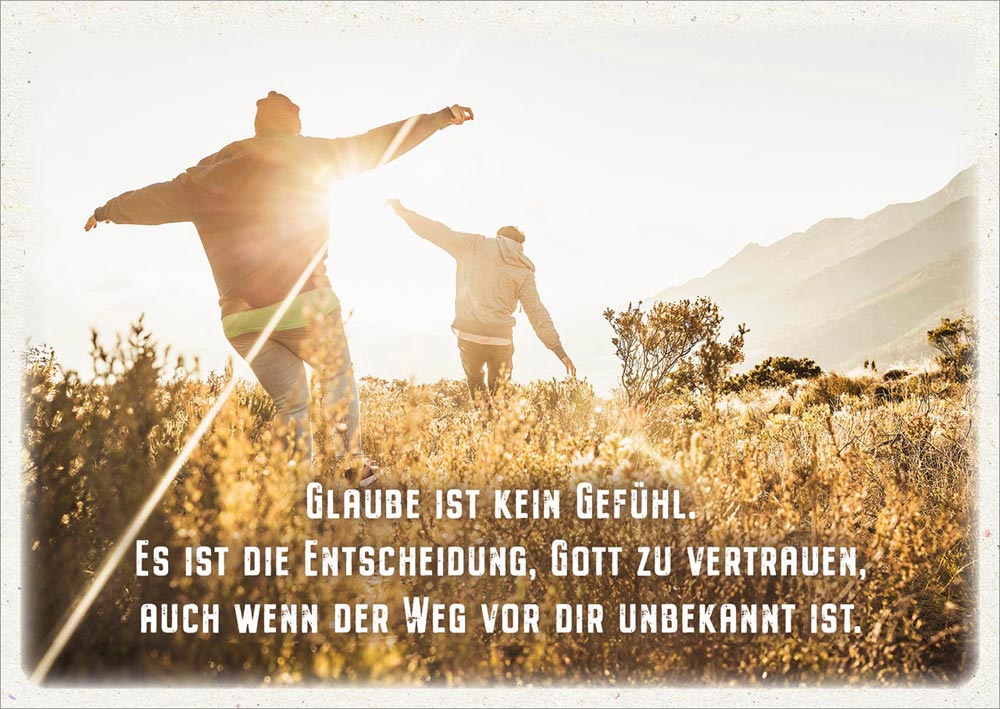 Postkarte "Glaube ist kein Gefühl"