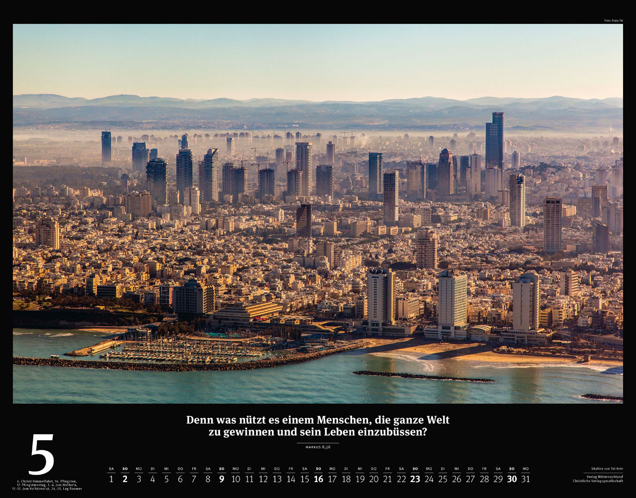 Israel 2027 - Wandkalender (Schwarz)