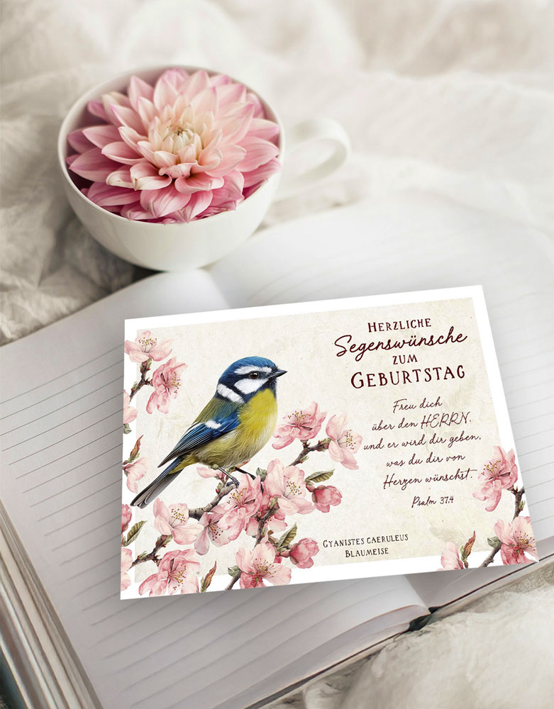 Postkarte "Herzliche Segenswünsche zum Geburtstag"