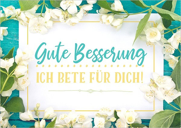 Postkarte "Gute Besserung (Blüten)"