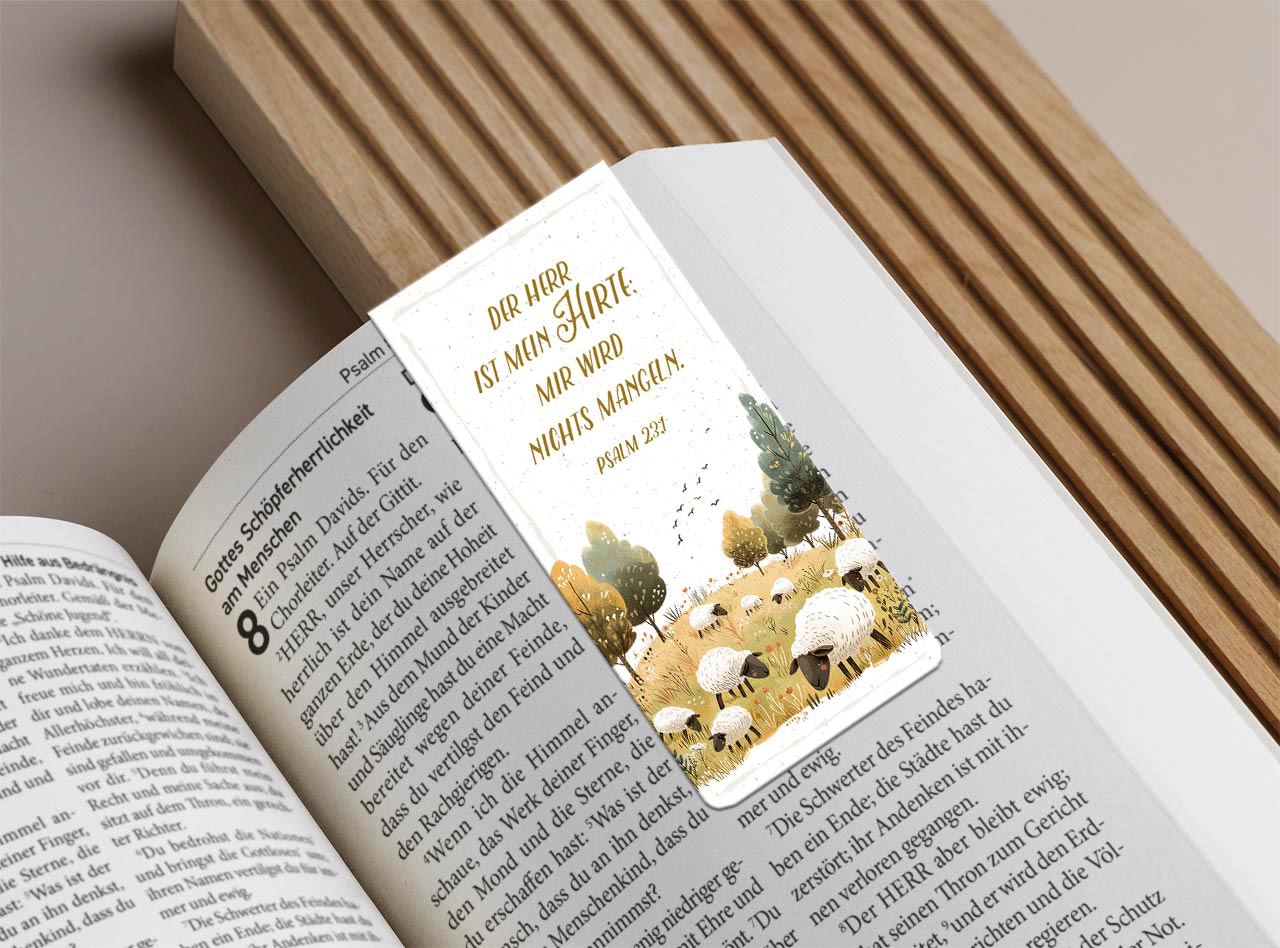 Magnetlesezeichen "Schafweide - Der HERR ist mein Hirte"