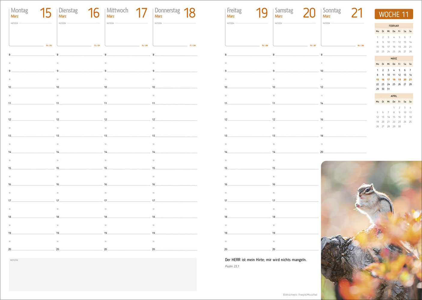 Agenda für jeden Tag 2027