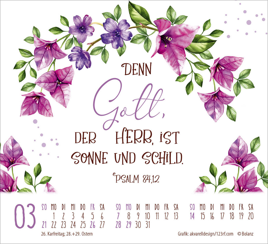 Geschützt in seiner Hand  2027 - Minikalender