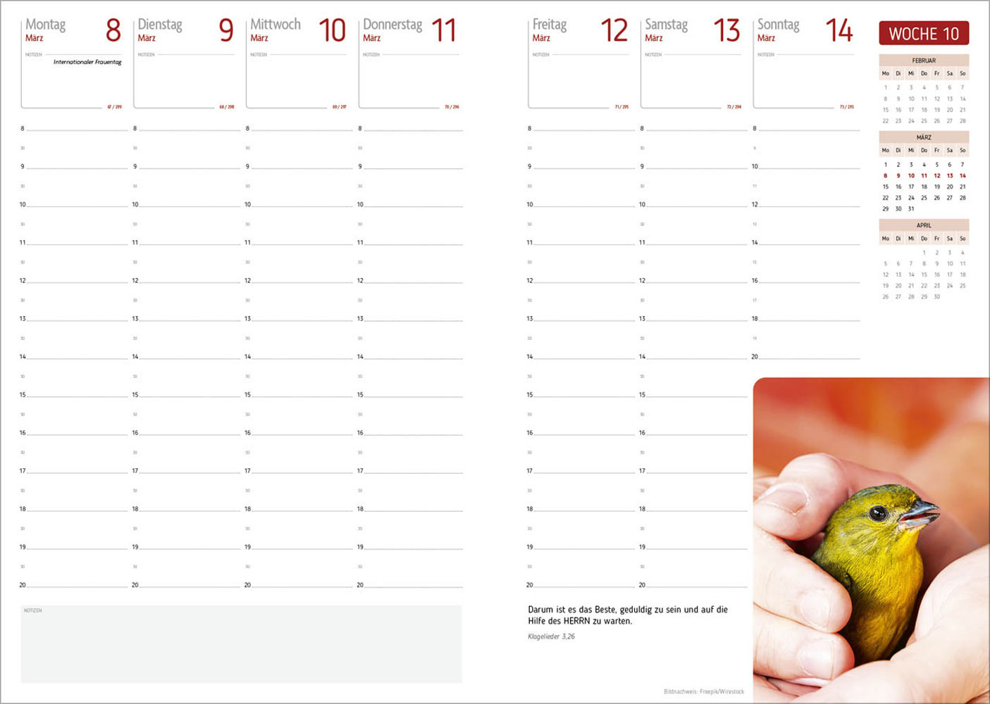 Agenda für jeden Tag 2027
