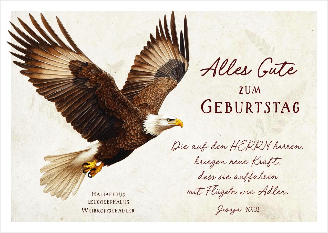 Postkarte "Alles Gute" (Adler)