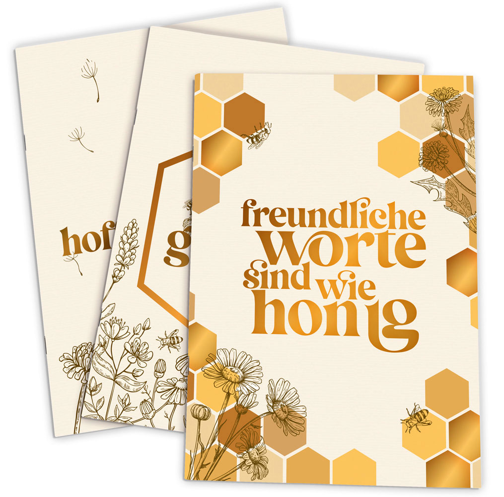 Notizhefte 3er-Set "Honig"