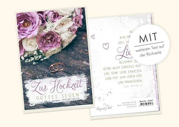 Faltkarte "Zur Hochzeit Gottes Segen"