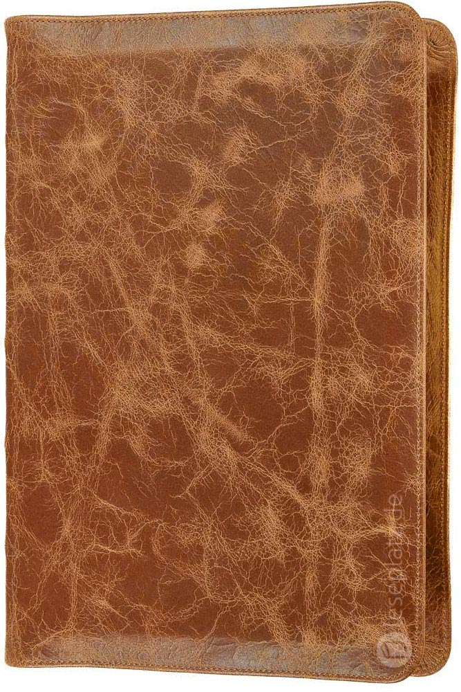 Elberfelder 2003 - gr.Schreibrandausgabe / Kalbsleder Toffee Unique Goldschnitt