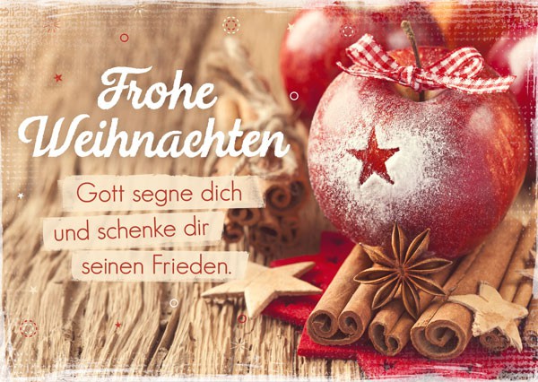 Postkarte - Frohe Weihnachten - Gott segne dich