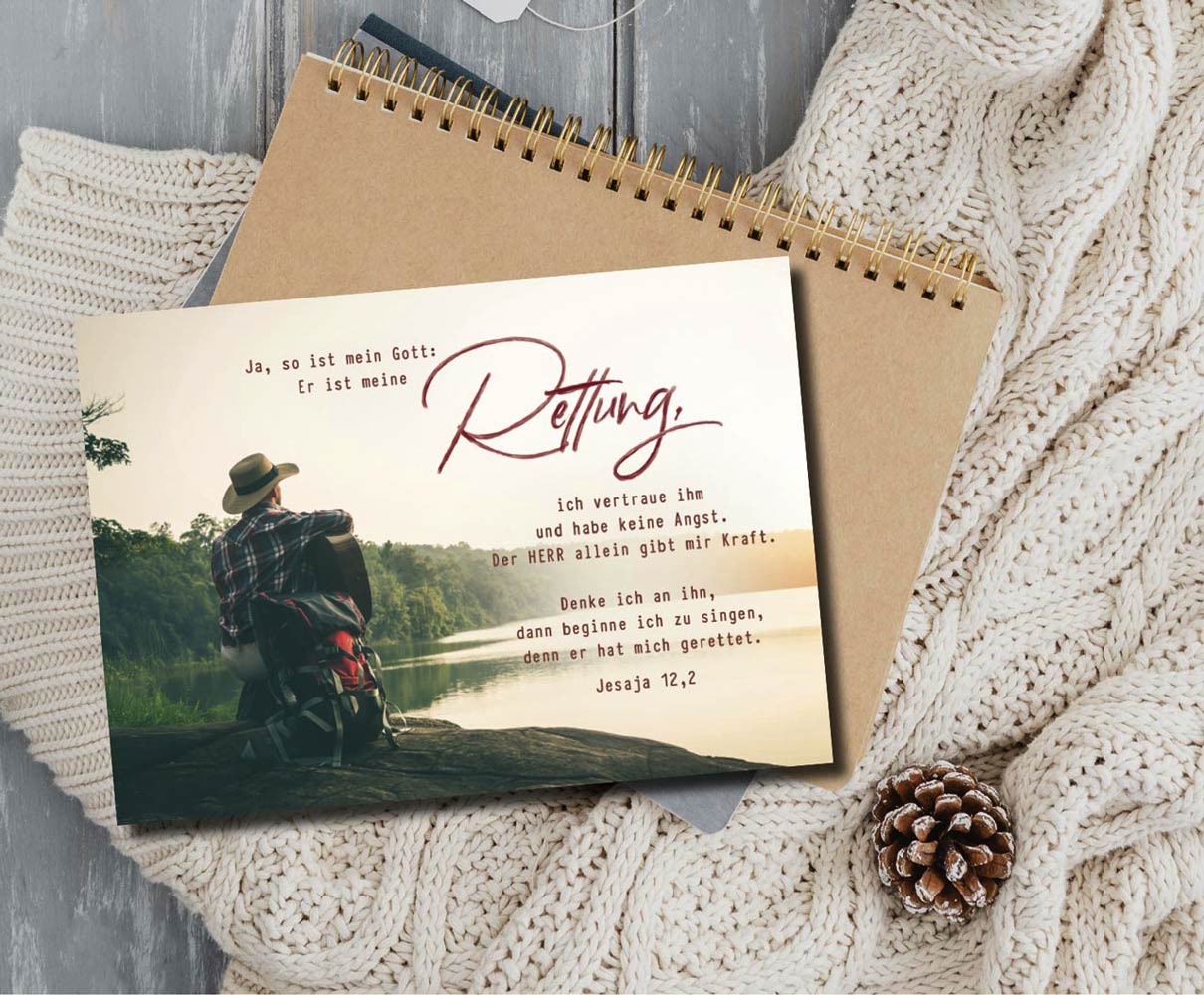 Postkarte "Er ist meine Rettung" 