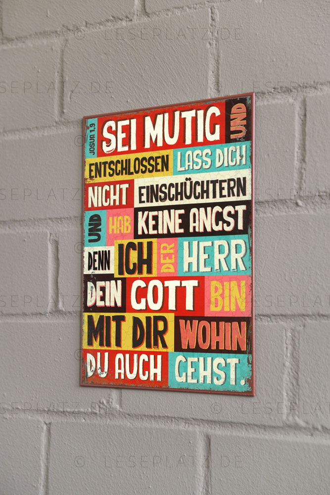 820210000_05 Metallschild "Sei mutig und entschlossen"