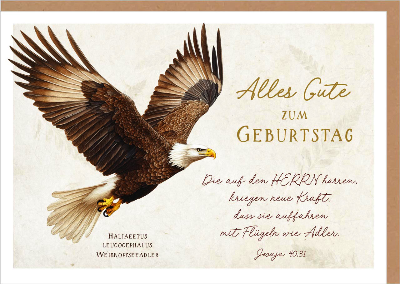 Faltkarte "Alles Gute" (Adler)
