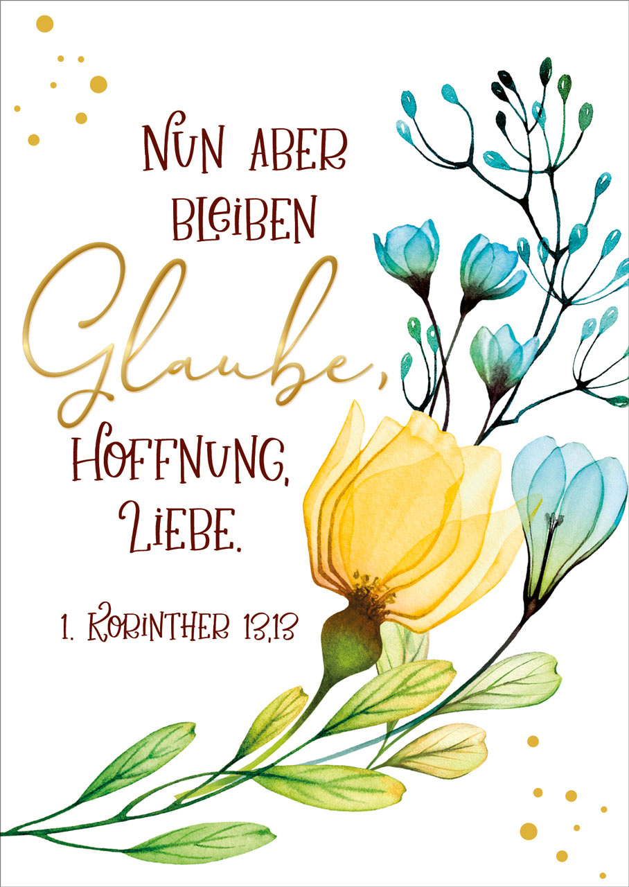 Postkarte "Nun aber bleiben Glauben, Hoffnung, Liebe"