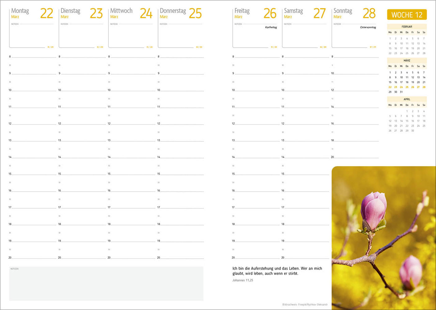 Agenda für jeden Tag 2027
