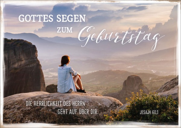 Postkarte "Frau auf Fels"