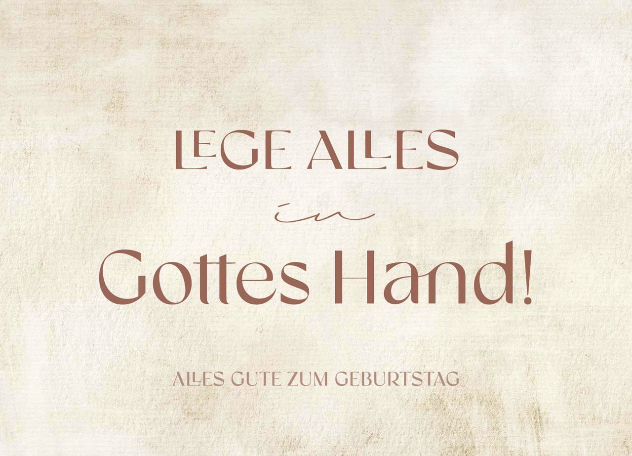 Postkarte "Lege alles in Gottes Hand"