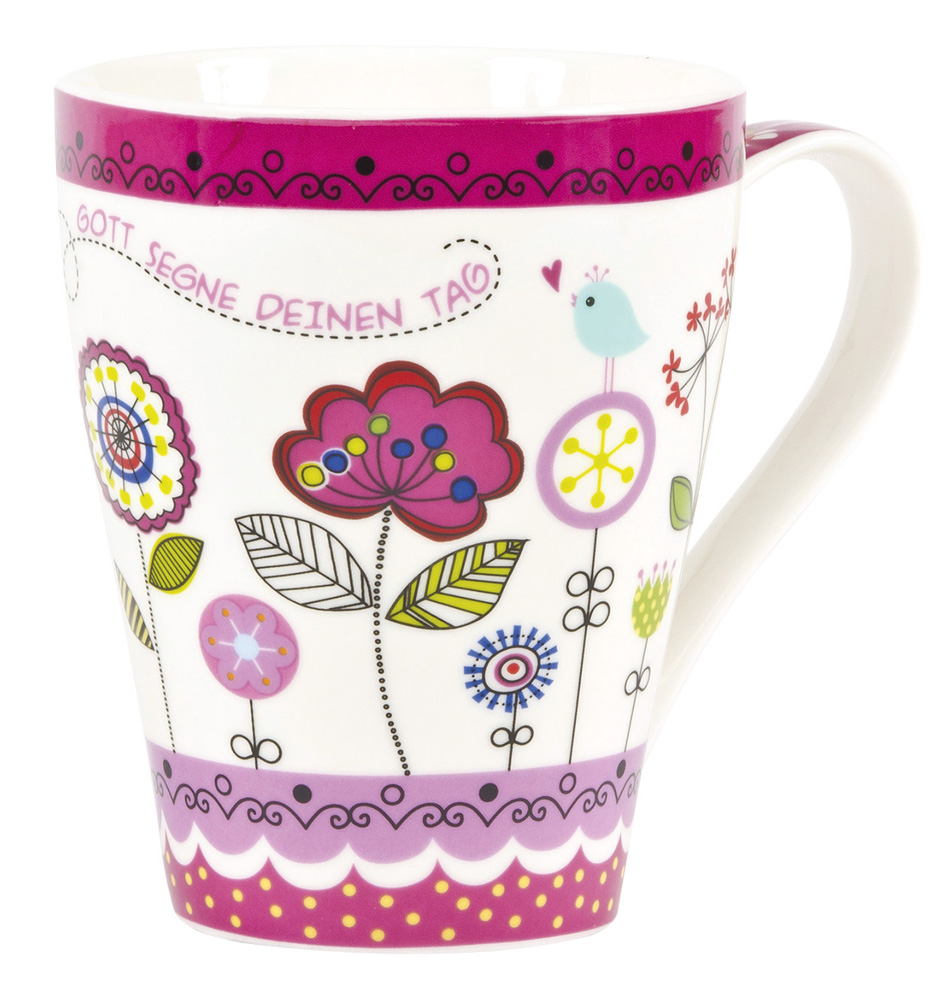 Keramiktasse "Blüten"