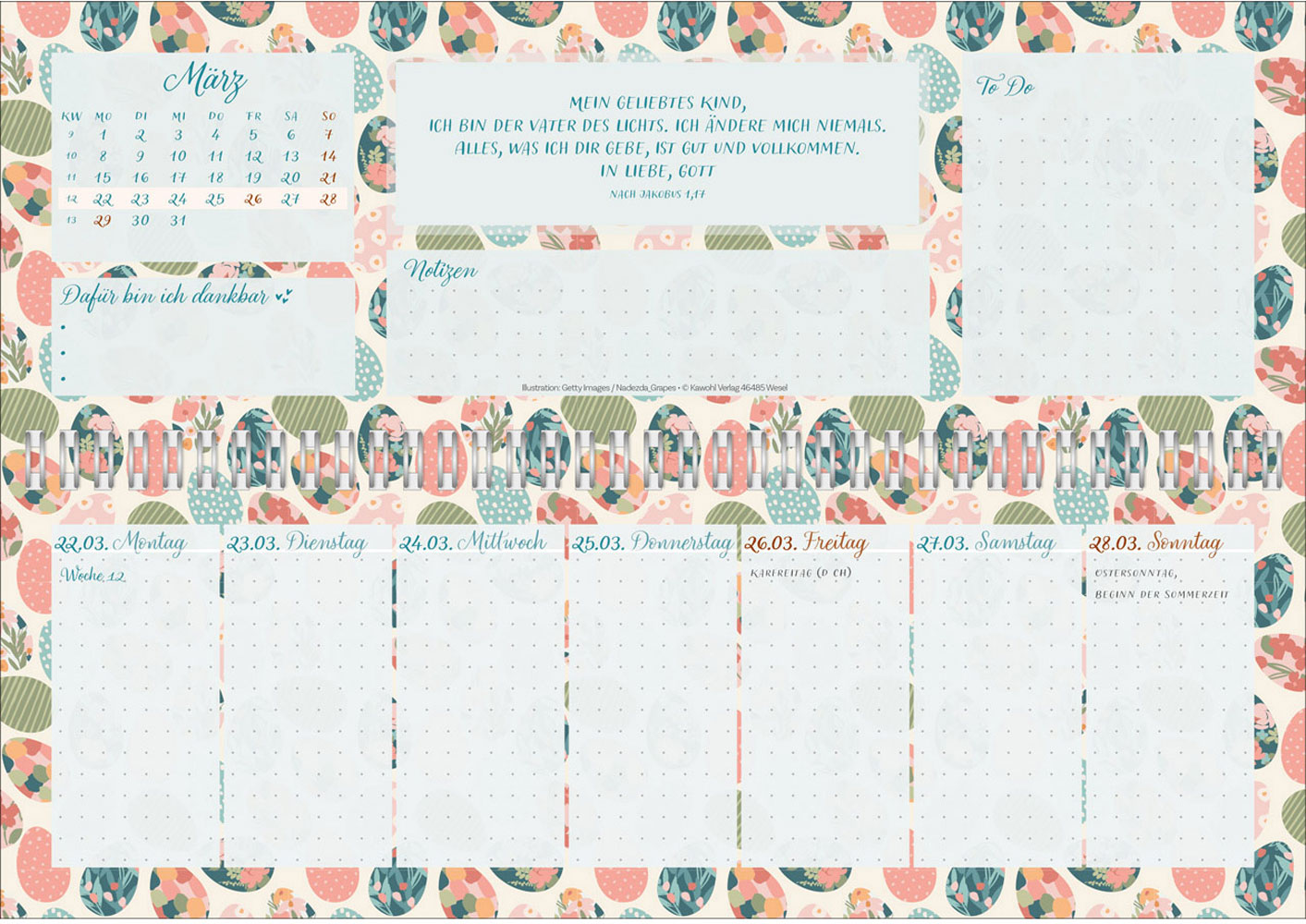 Meine fröhlich-bunte Segenswoche 2027 - Wochen-Tischkalender