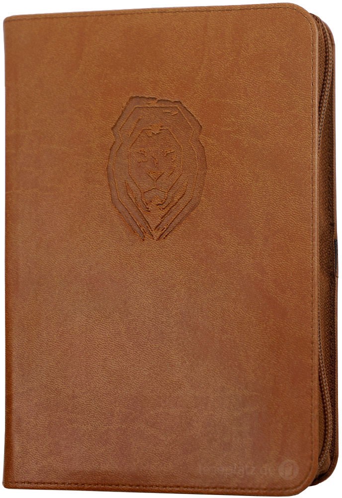 NeÜ - Standardausgabe Kunstleder braun "Motiv Life Lion"