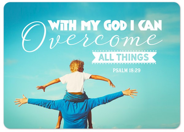 Postkarte  "Overcome all things"