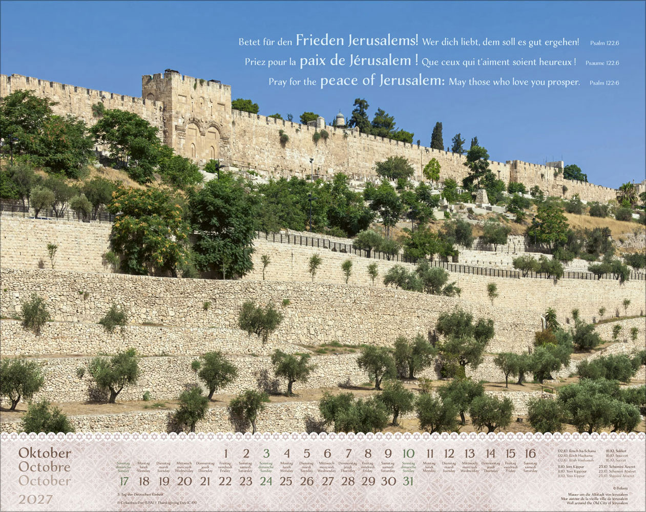 Israel Shalom 2027 - Wandkalender