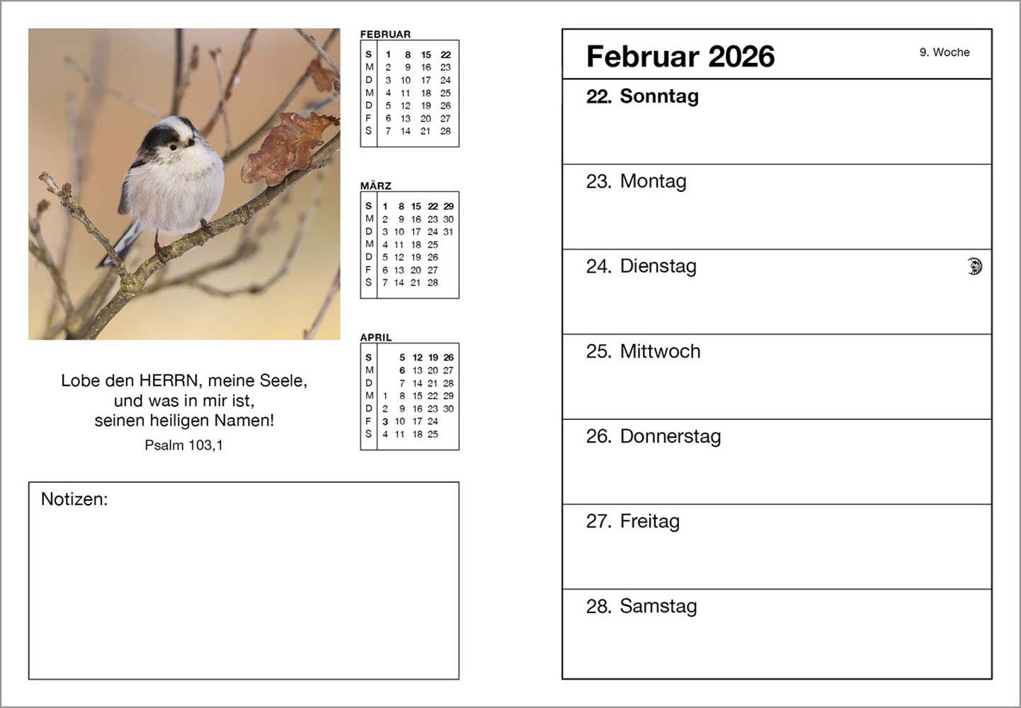 Farbfoto-Agenda 2026