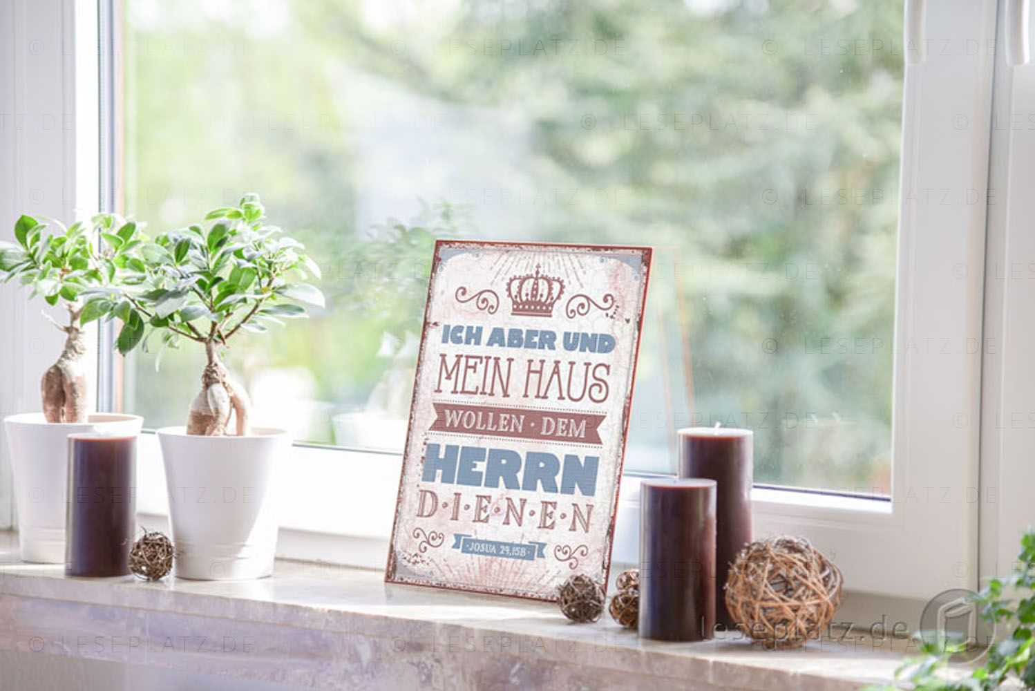 Metallschild "Ich aber und mein Haus"