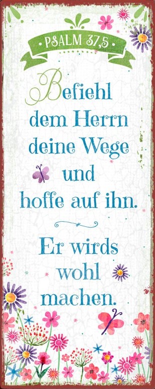 840080 Metallschild "Befiehl den Herrn deine Wege ..."