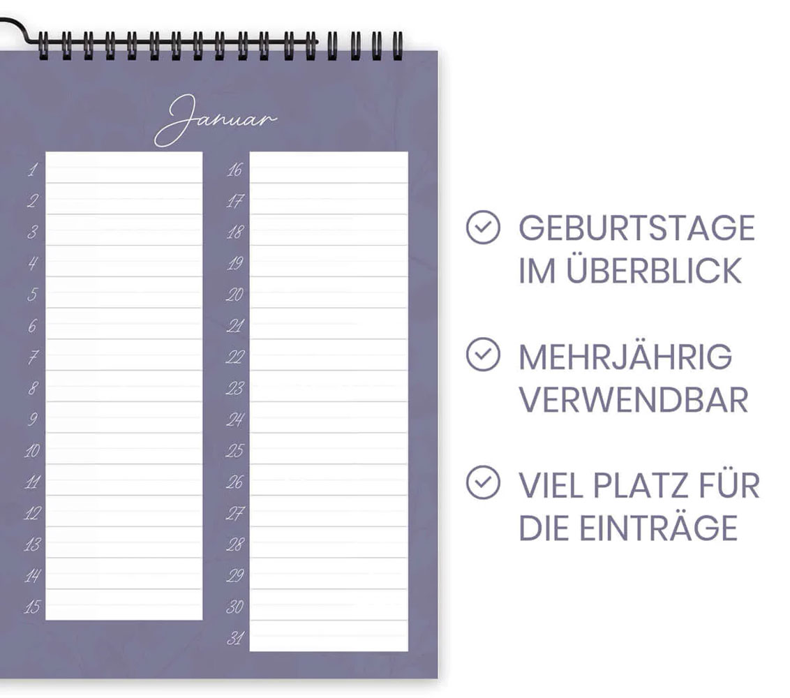 Geburtstagskalender "Ermutigung" - Wandkalender