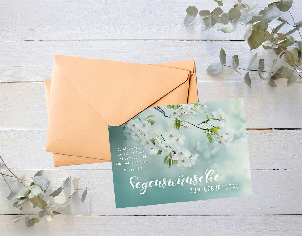 Faltkarte "Segenswünsche zum Geburtstag" (Blüten)