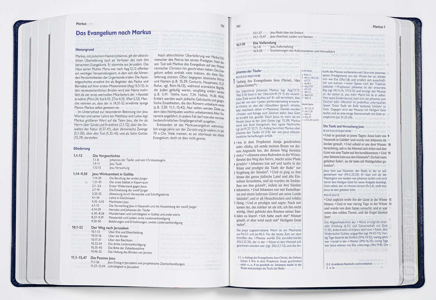 Elberfelder Bibel 2006 mit Erklärungen - Ledereinband blau