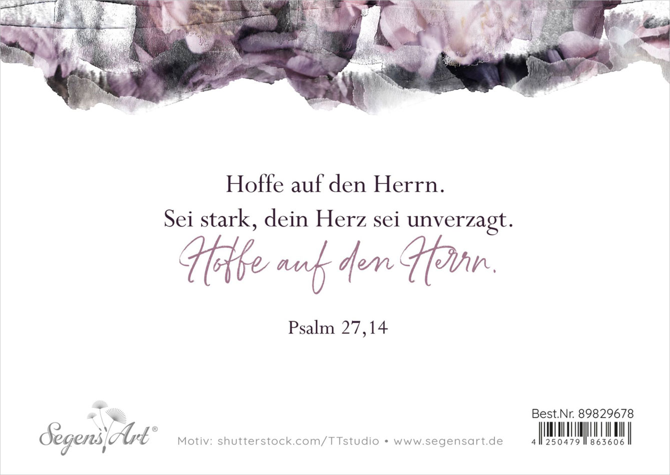 Faltkarte "In stiller Trauer" - Hoffe auf den Herrn Faltkarte "In stiller Trauer" - Hoffe auf den Herrn
