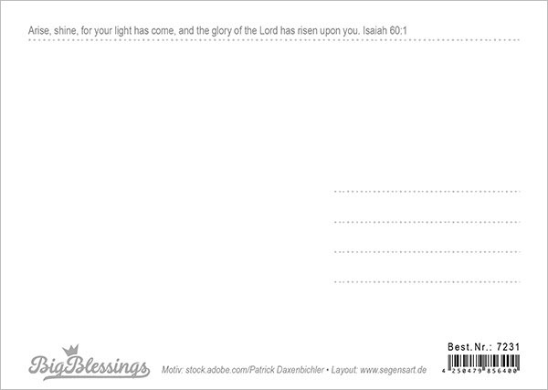 15-7231_02 Postkarte - Big Blessing "Rise and shine"