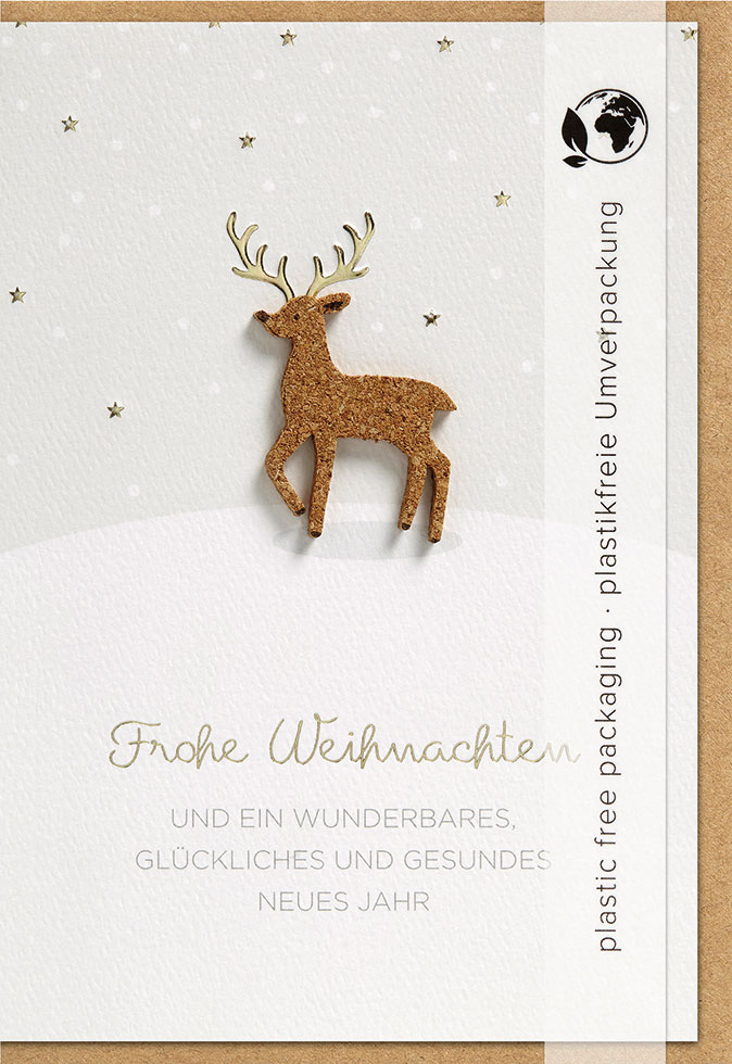 Faltkarte "Hirsch im Schnee"