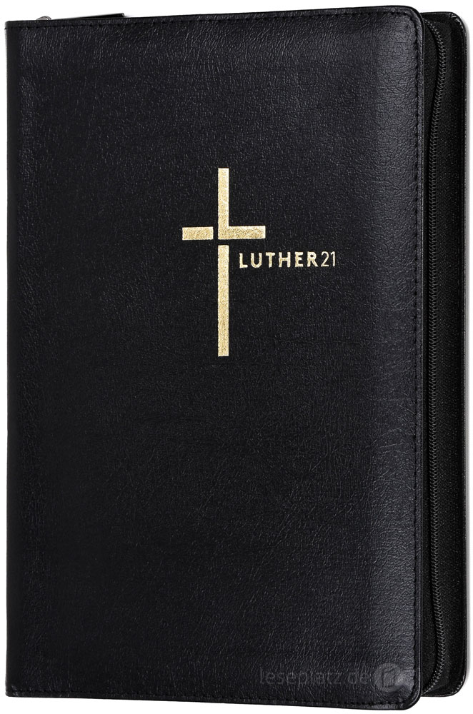 Luther21 - Großdruckausgabe -  Lederfaserstoff schwarz