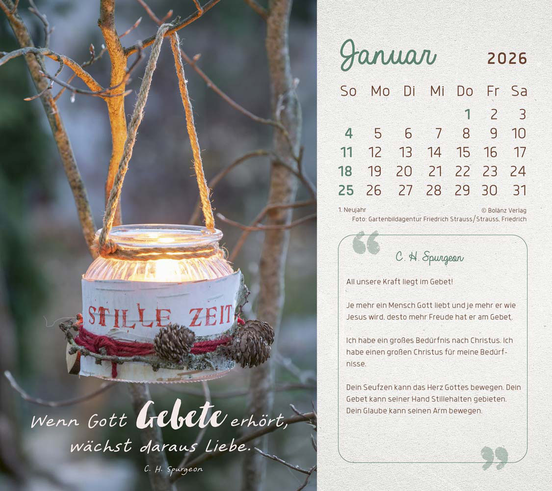 Mit Seiner Kraft 2026 - Postkartenkalender