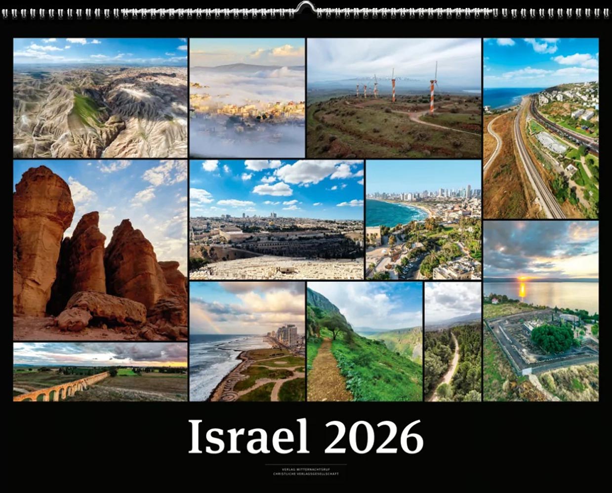 Israel 2026 - Wandkalender (Schwarz)