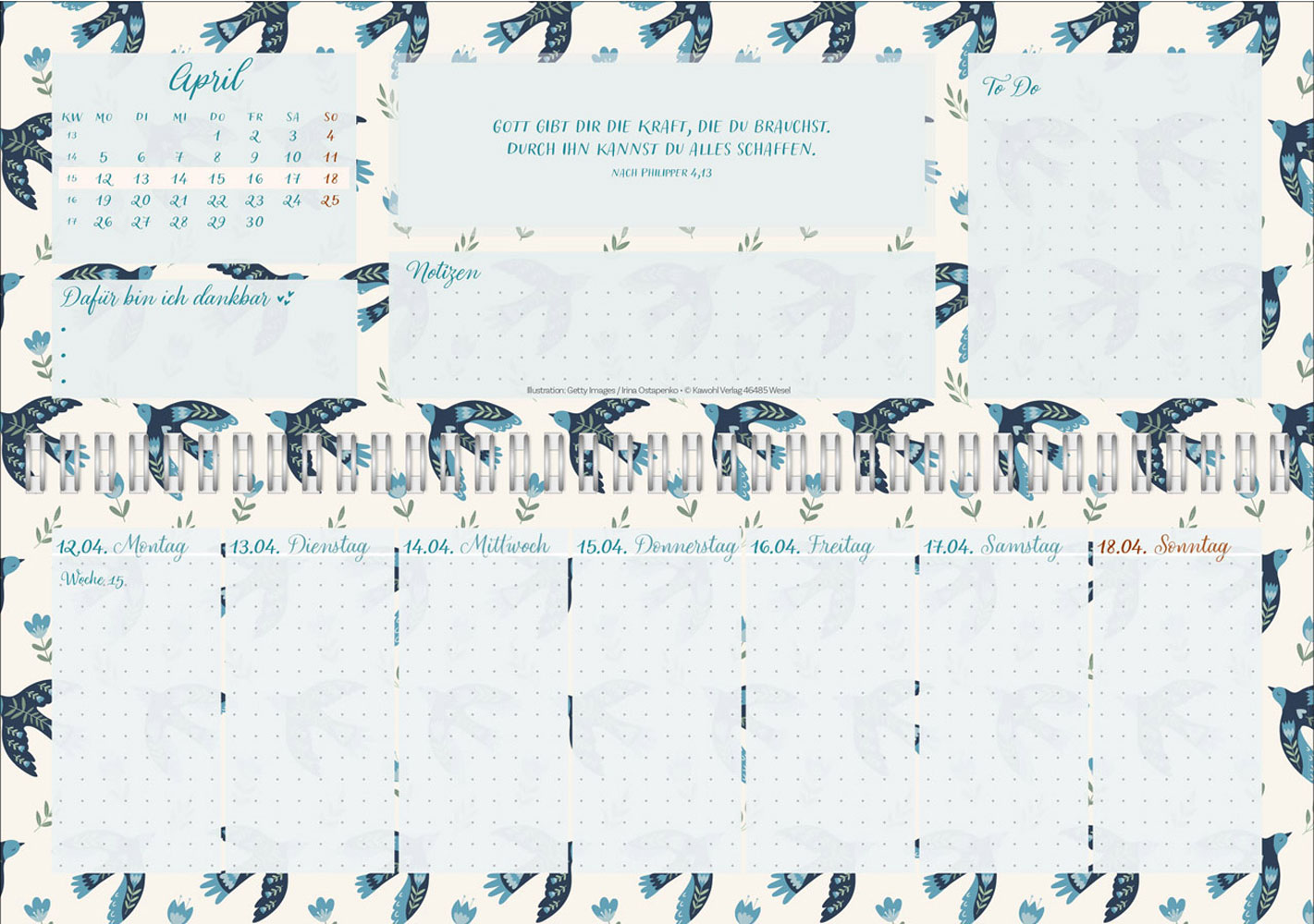 Meine fröhlich-bunte Segenswoche 2027 - Wochen-Tischkalender