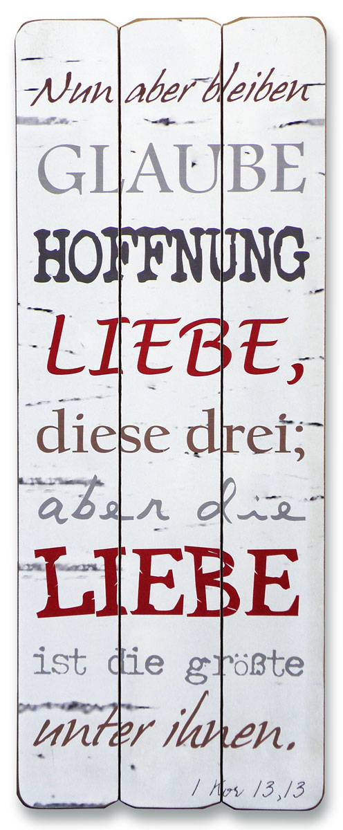 Vintage-Wandbild "Glaube, Hoffnung, Liebe"