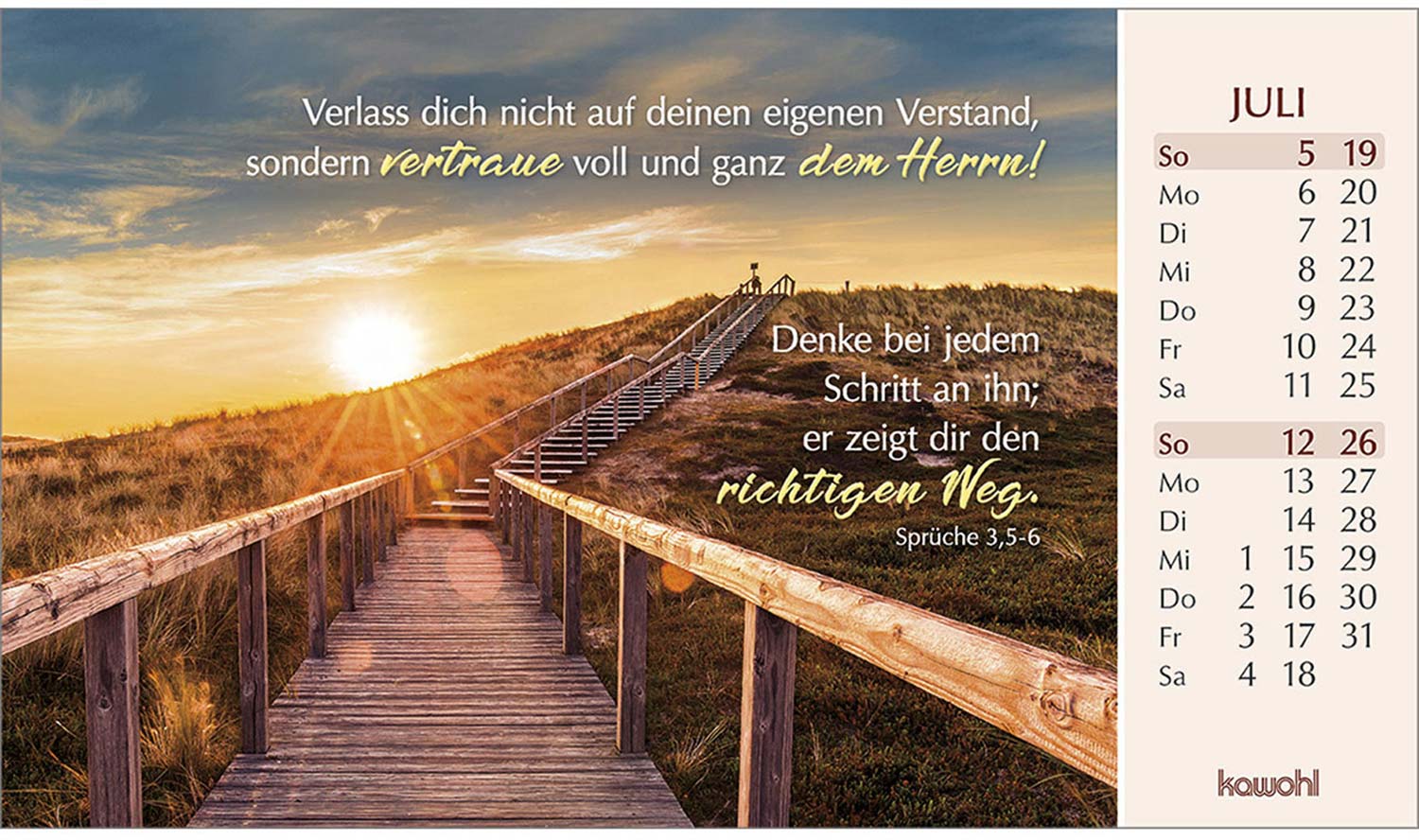 Heute und morgen bin ich geborgen 2026 - Postkartenkalender