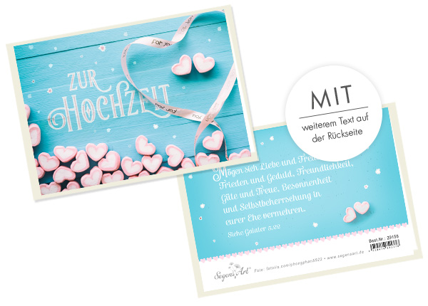 Faltkarte "Zur Hochzeit - Frieden und Geduld"