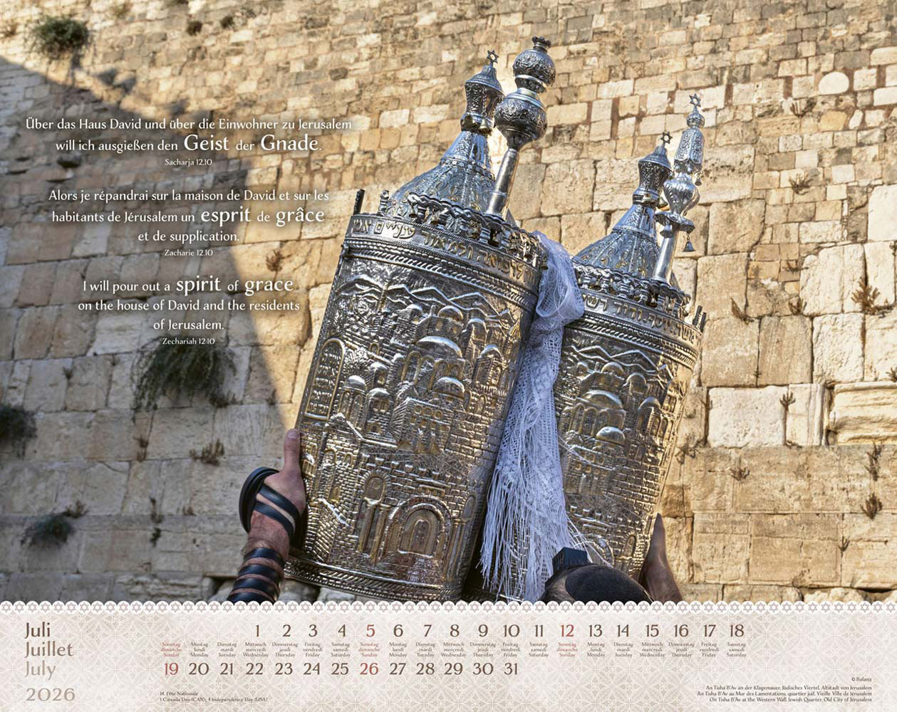 Israel Shalom 2026 - Wandkalender Israel Shalom 2026 - Wandkalender