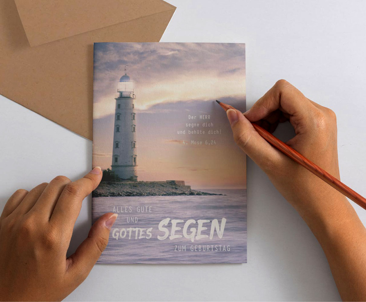 Faltkarte "Alles Gute" (Leuchtturm)